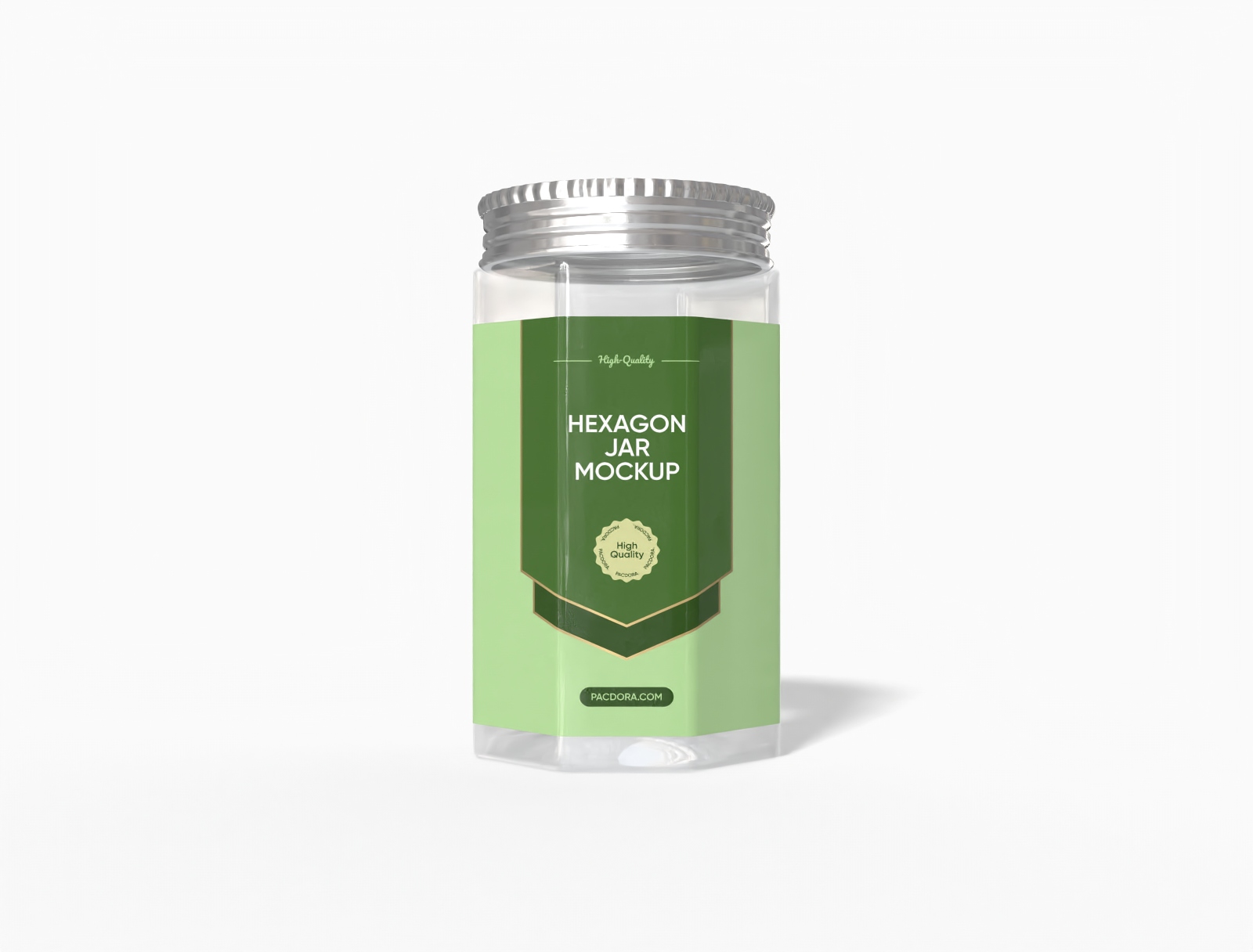 Tall hexagon jar — Glossy plastic