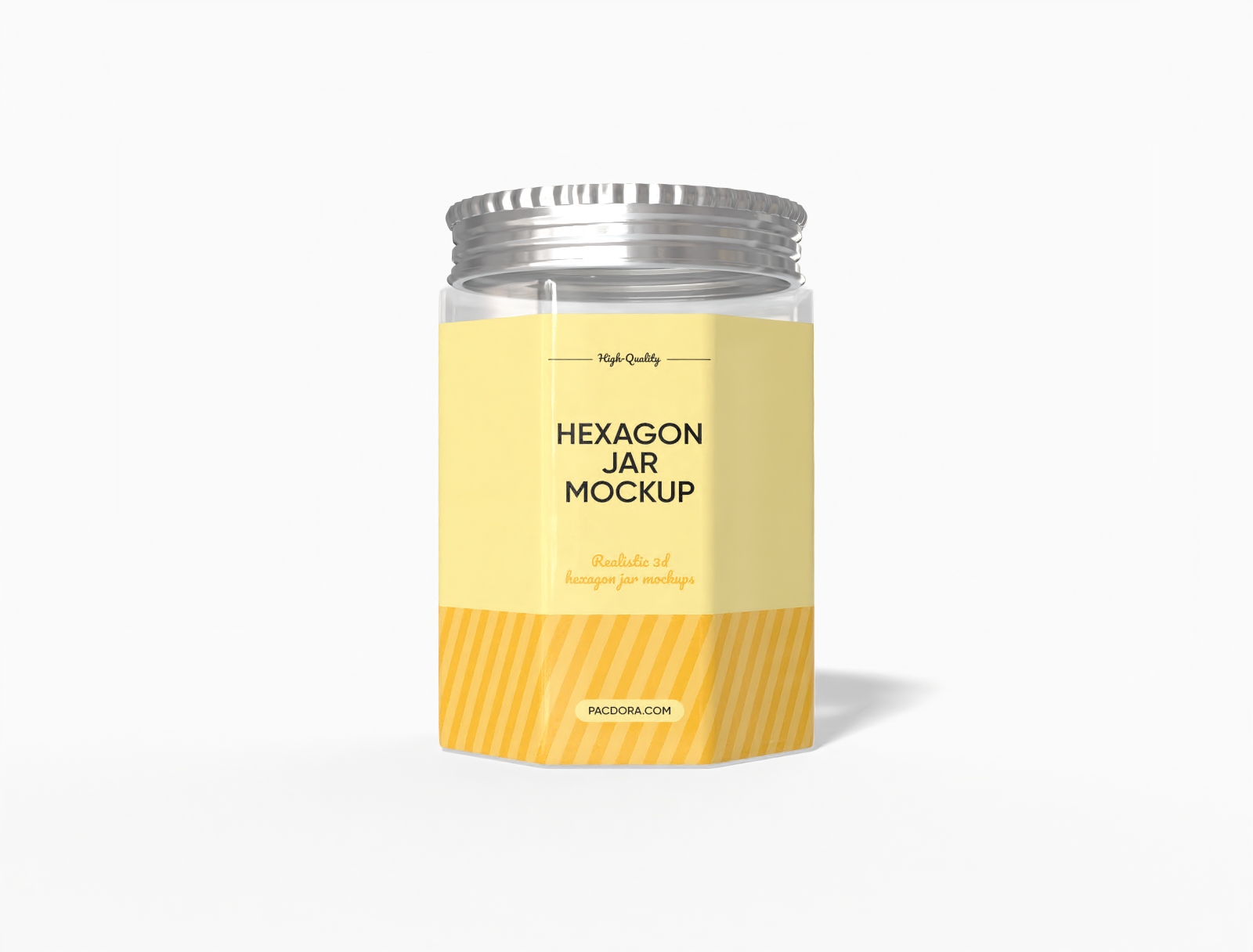 Tall hexagon jar — Glossy plastic