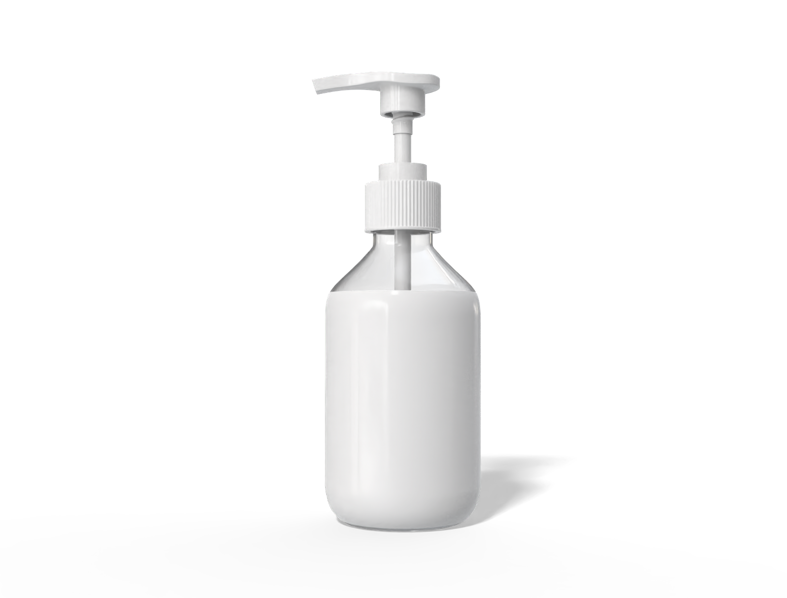 300 ml pump bottle product — Clear glossy plastic