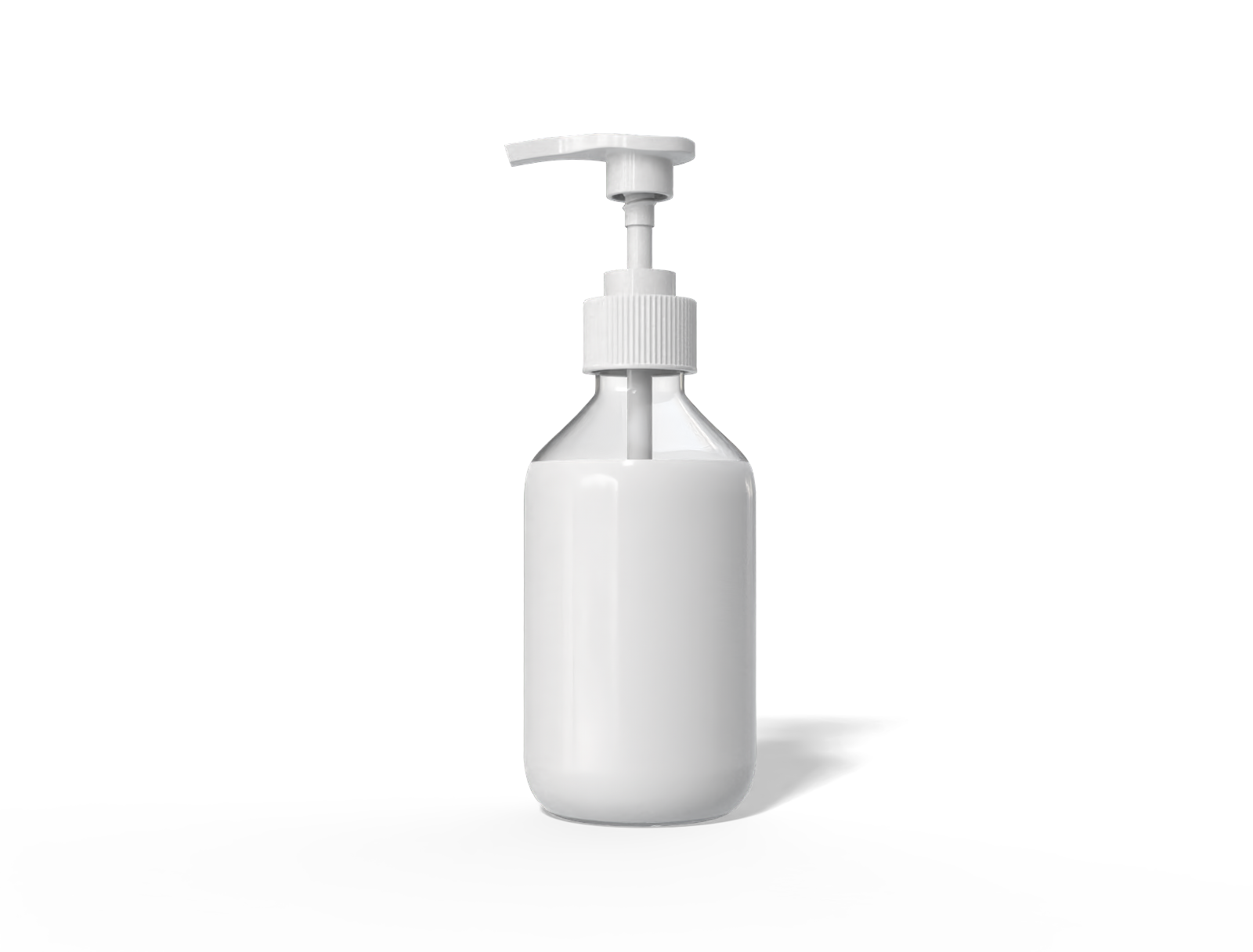500ml pump bottle — Clear glossy plastic