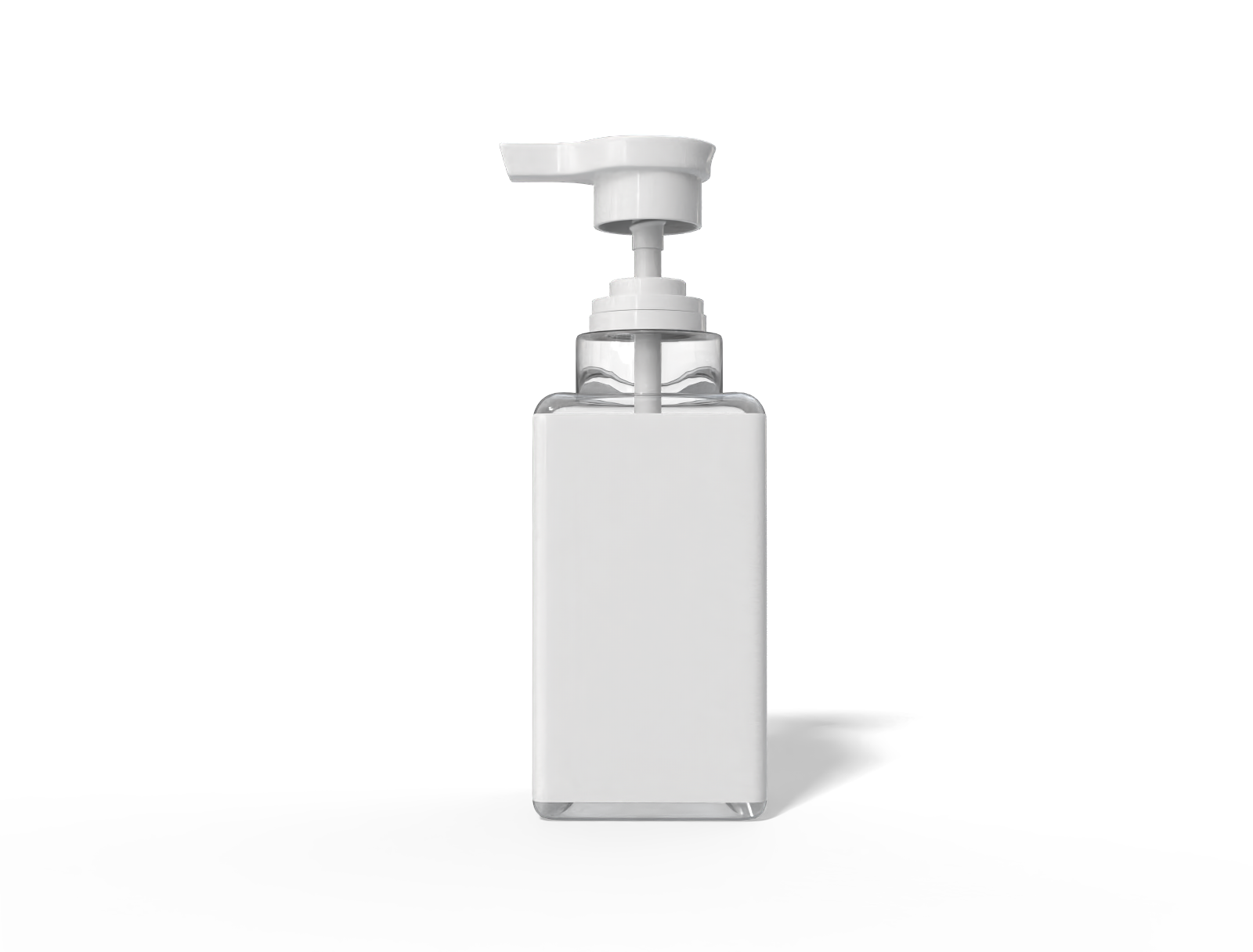 400 ml airless pump bottle — Clear glossy plastic