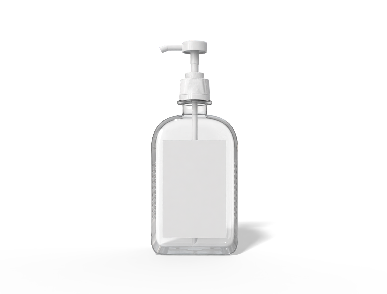 500 ml plastic pump bottle — Clear glossy plastic