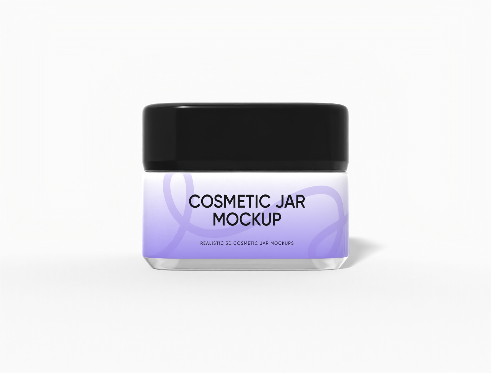 Square cosmetic jar — Glossy glass