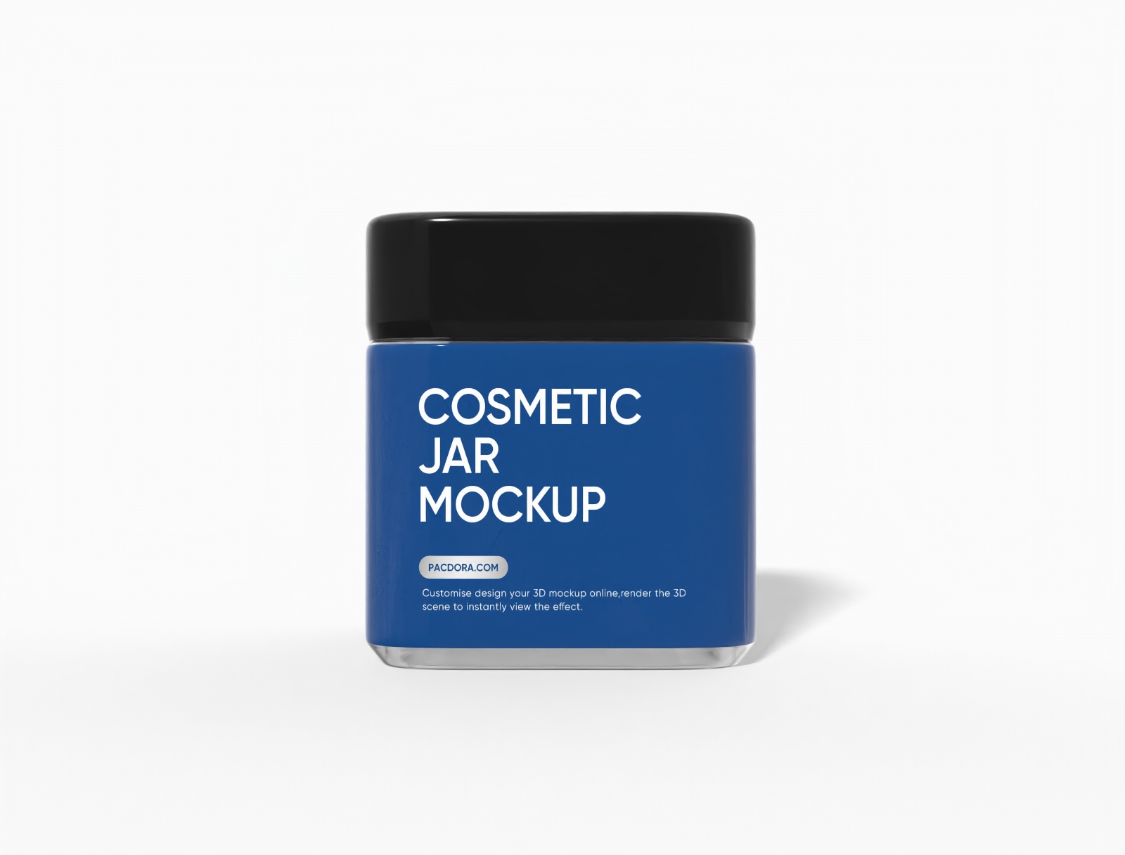 Square cosmetic jar — Glossy glass