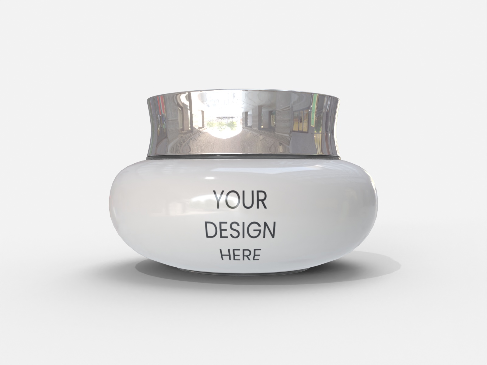 Rounded cosmetic jar — Matte glass