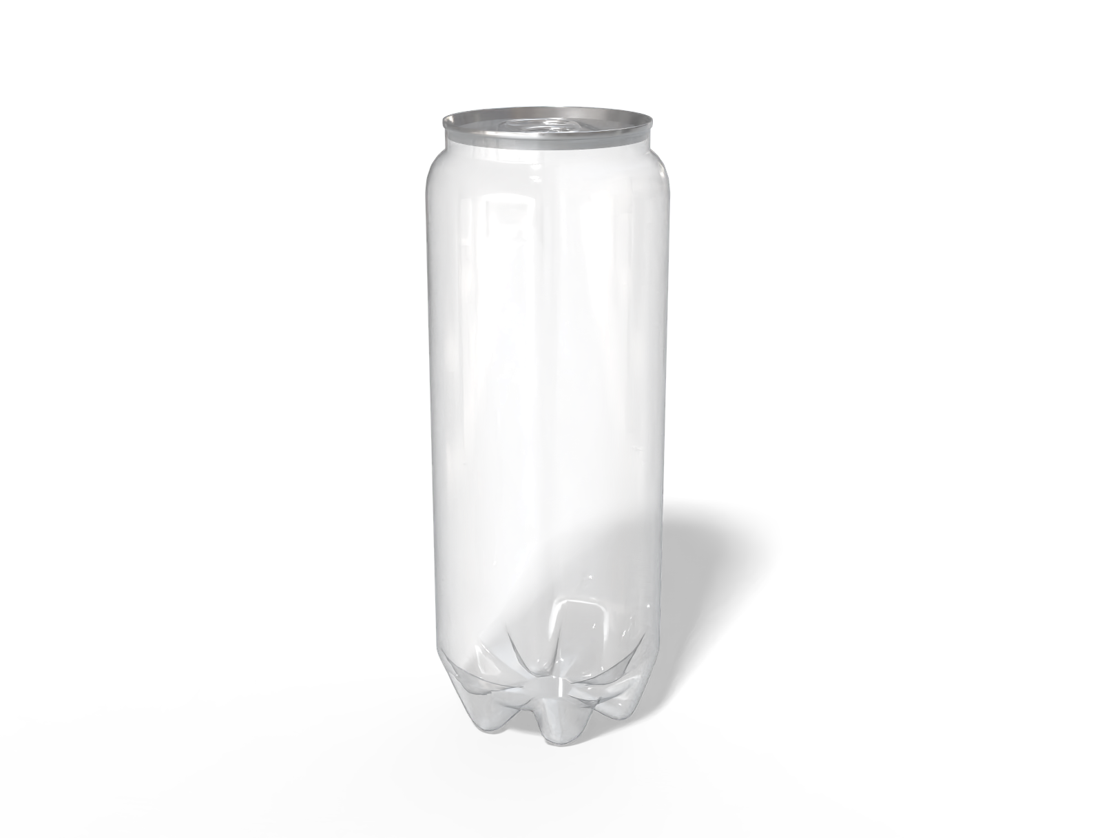 Tall soda can — Clear glossy plastic