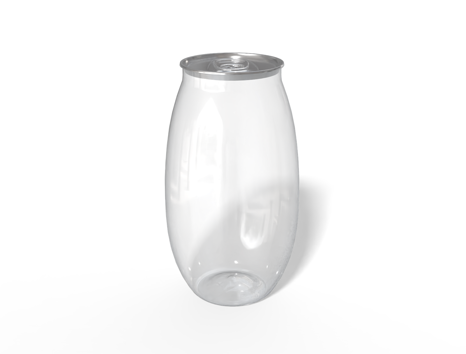 Curve soda can — Clear glossy plastic