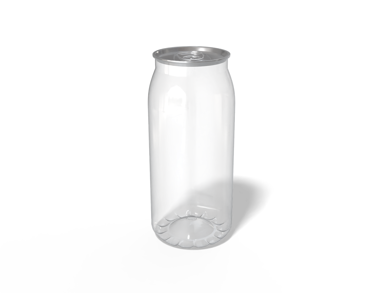 Slim soda can — Clear glossy plastic