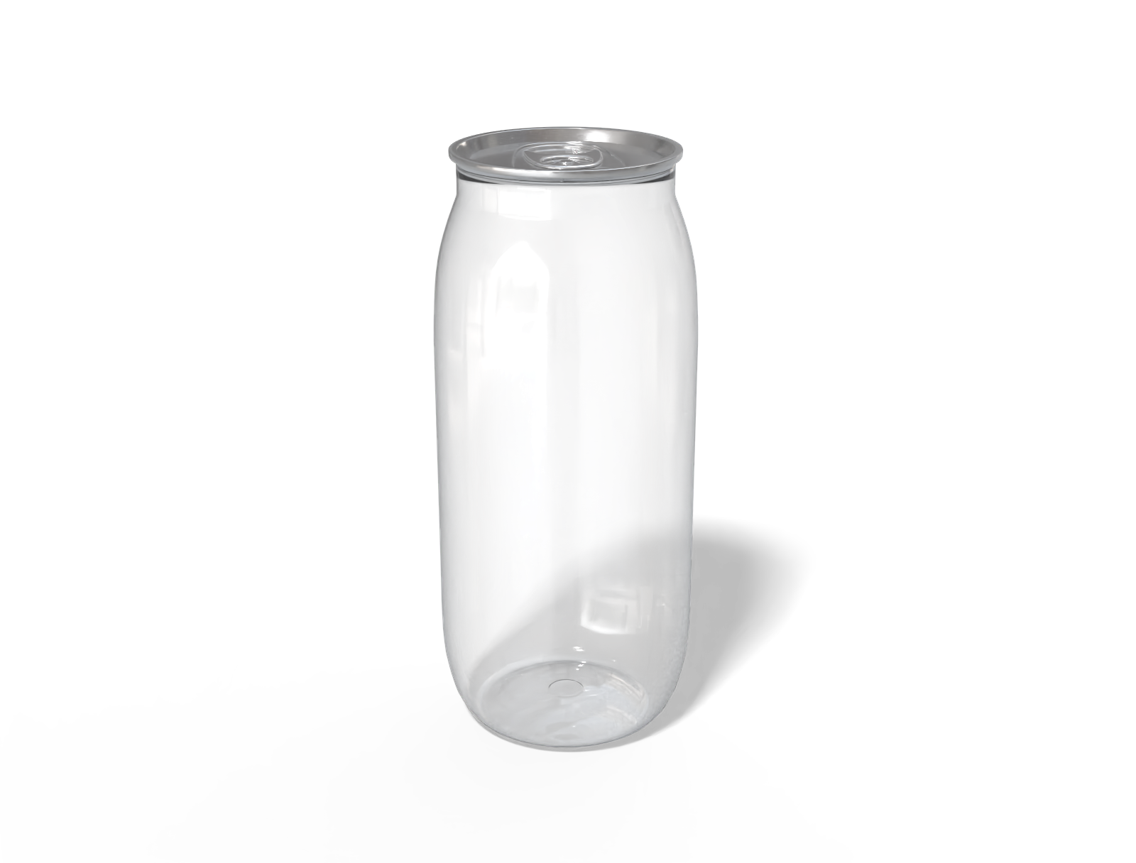 Clear tall can — Clear glossy plastic