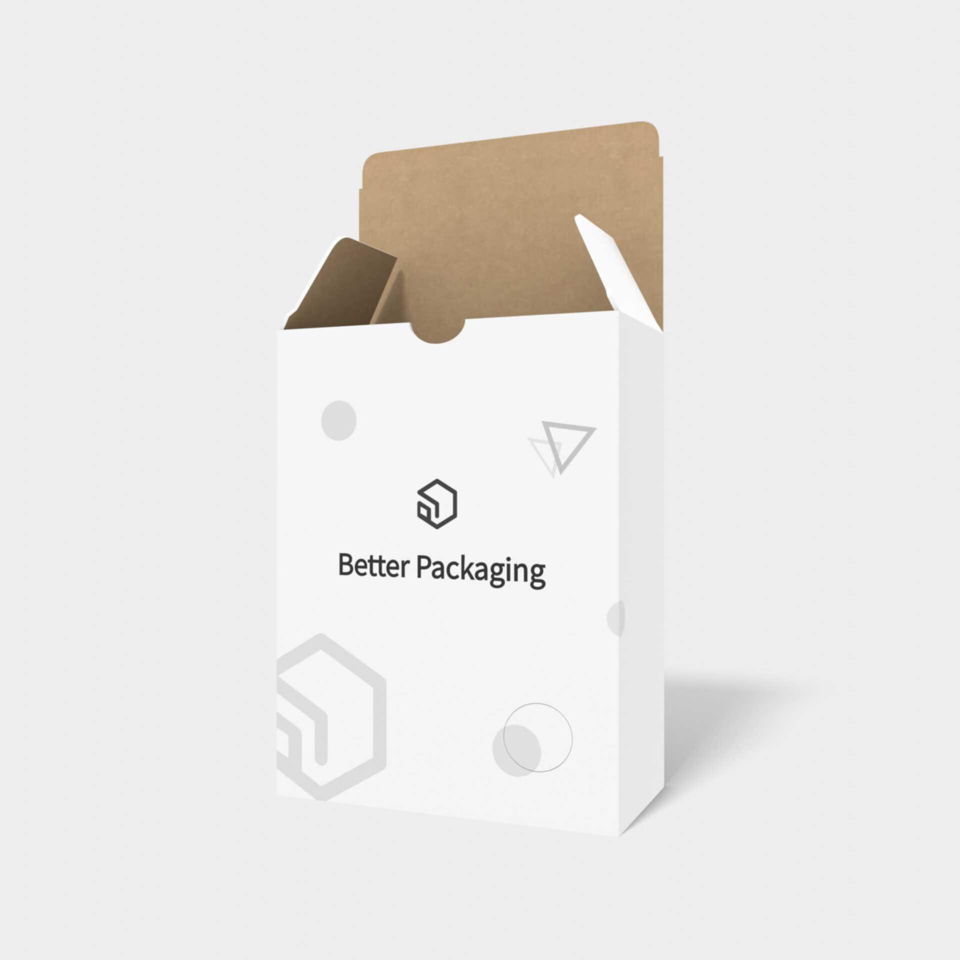 Caixas com abas e fundo automático com encaixe e pregos com fechos — White paperboard