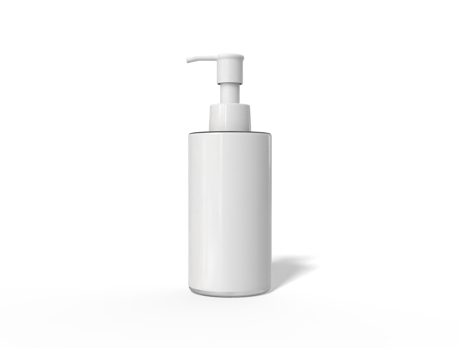 250 ml cosmetic pump bottle — Glossy plastic