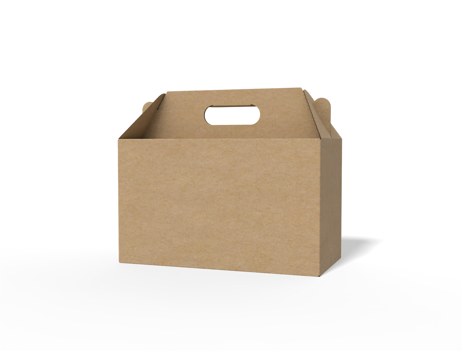 Maqueta de caja FEFCO 0217 fondo 1-2-3 con asa — E-flute corrugated board