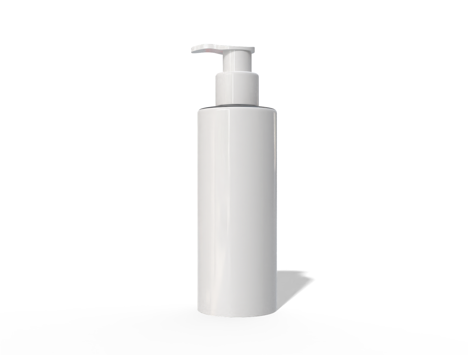 Plastic cosmetic pump bottle — Clear glossy plastic