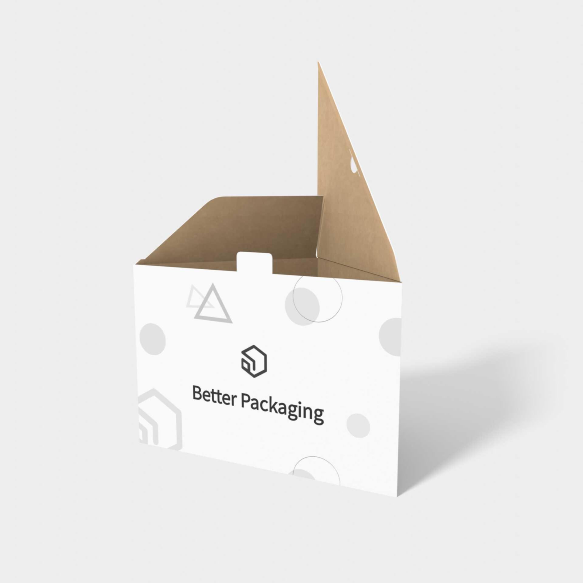Polygonal boxes triangle auto lock bottom — White paperboard