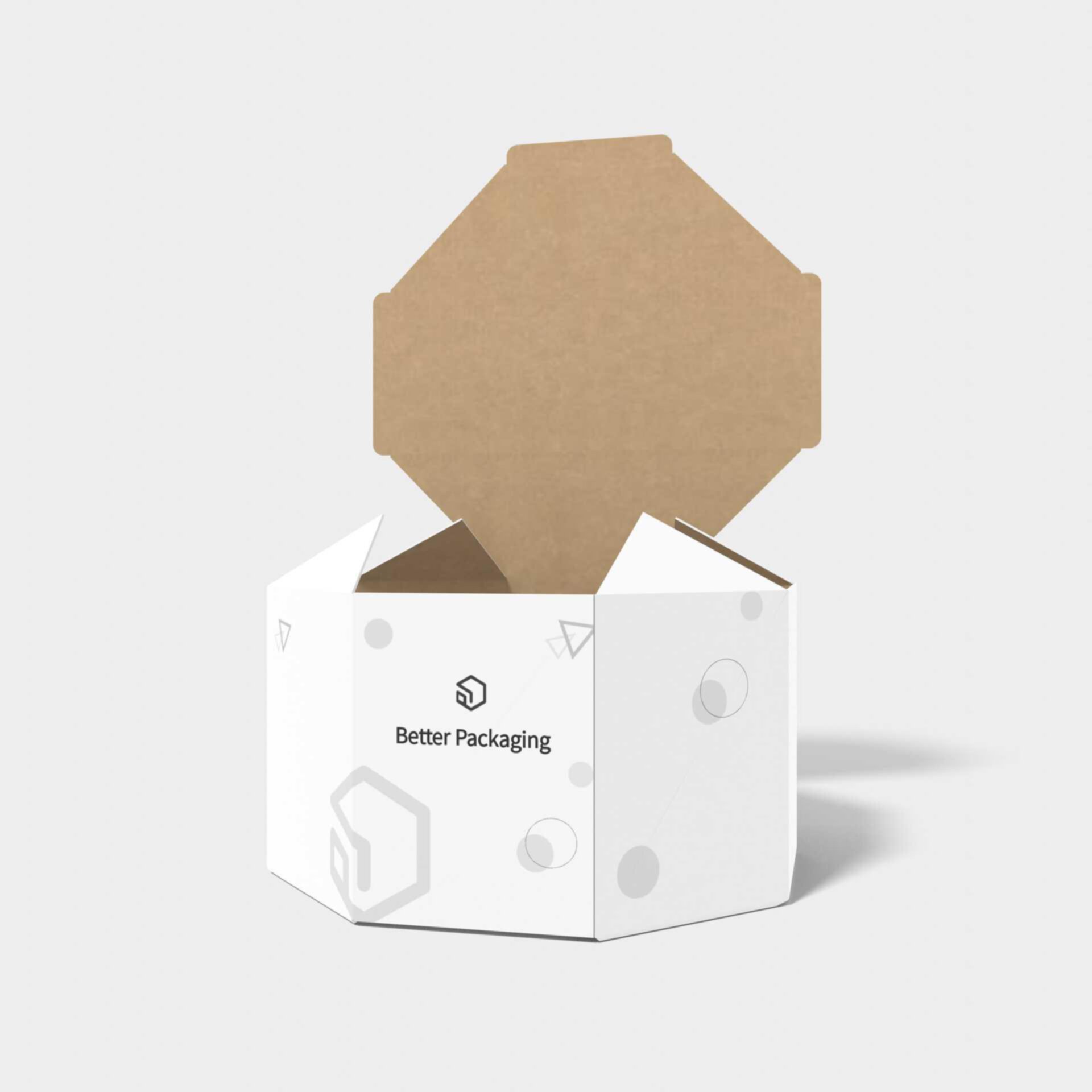 Tuck end box variations regular octagon lock insert boxes — White paperboard