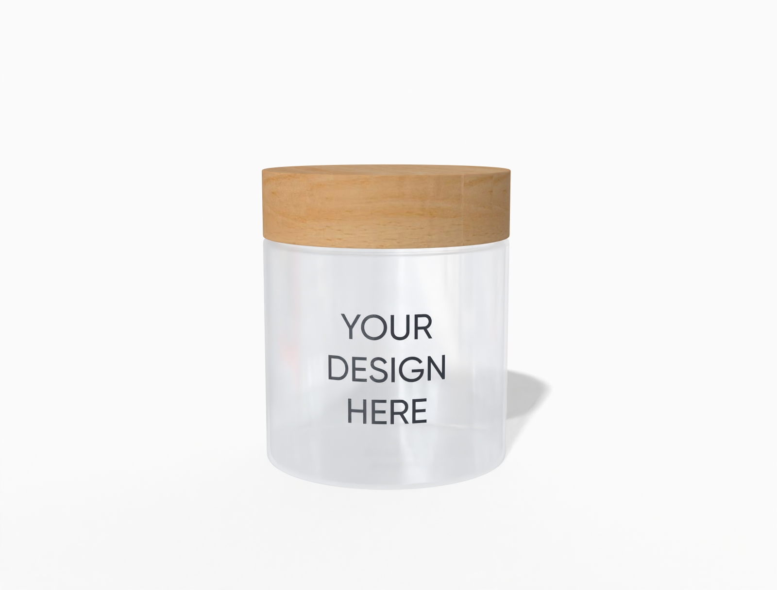 Frosted round jar — Clear matte plastic