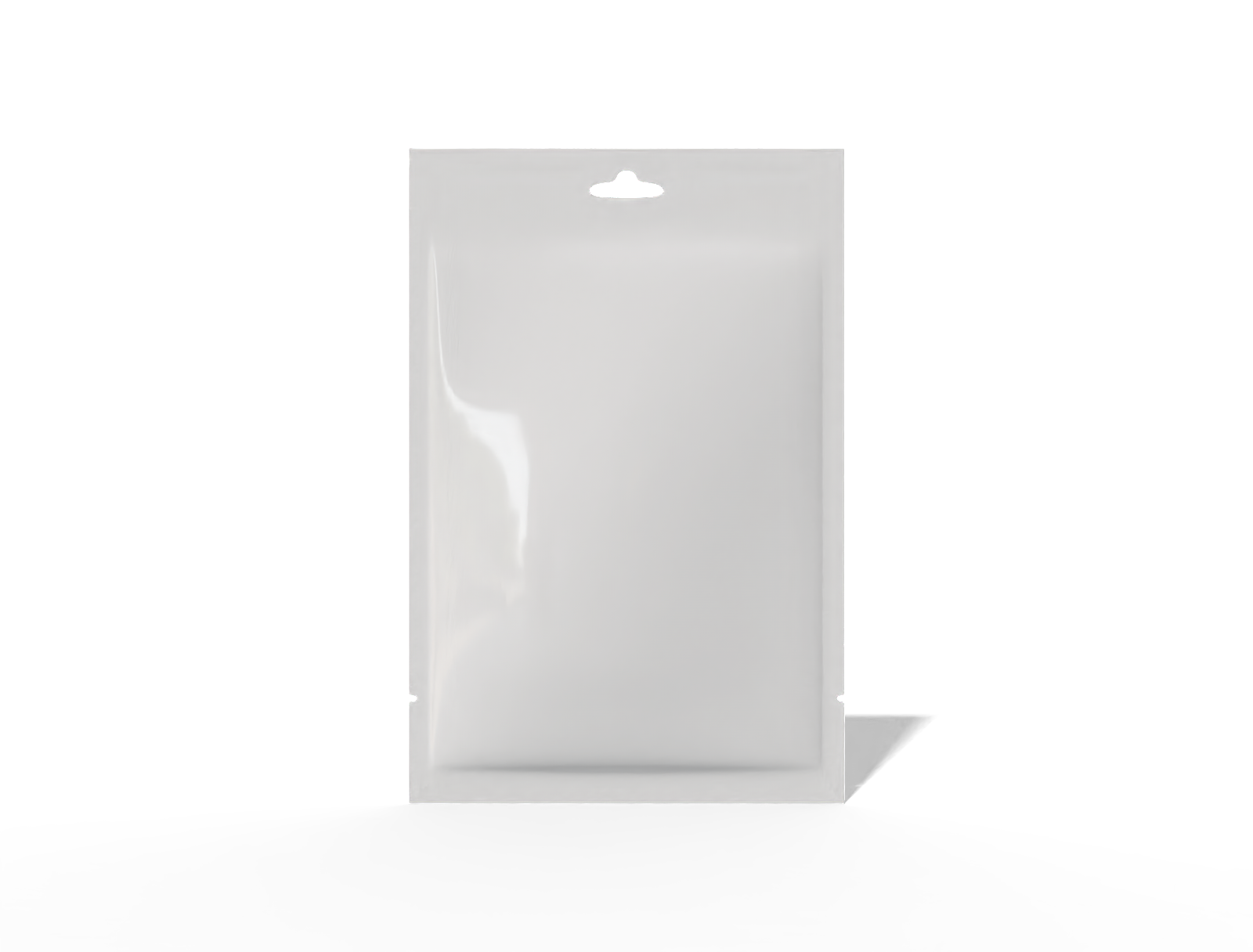 18 × 27 three-side seal sugar sachet — Glossy plastic