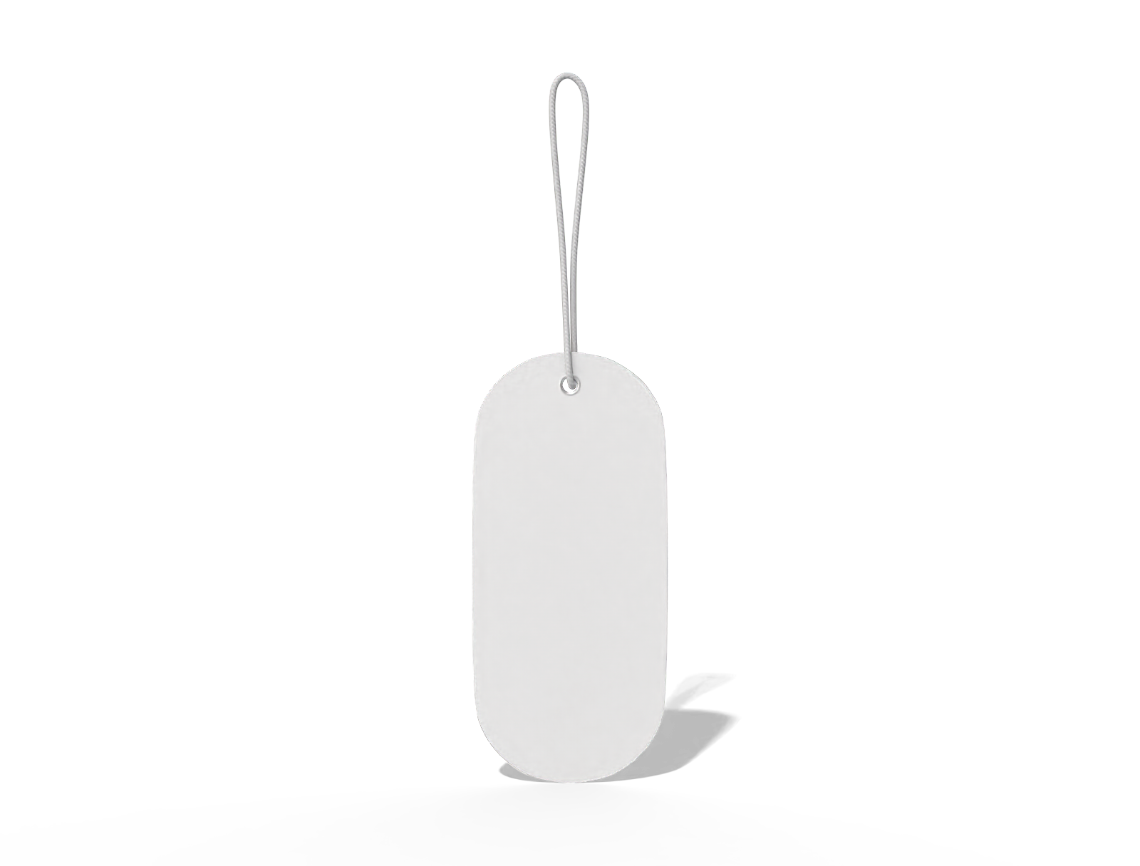 Oval tag — White paperboard
