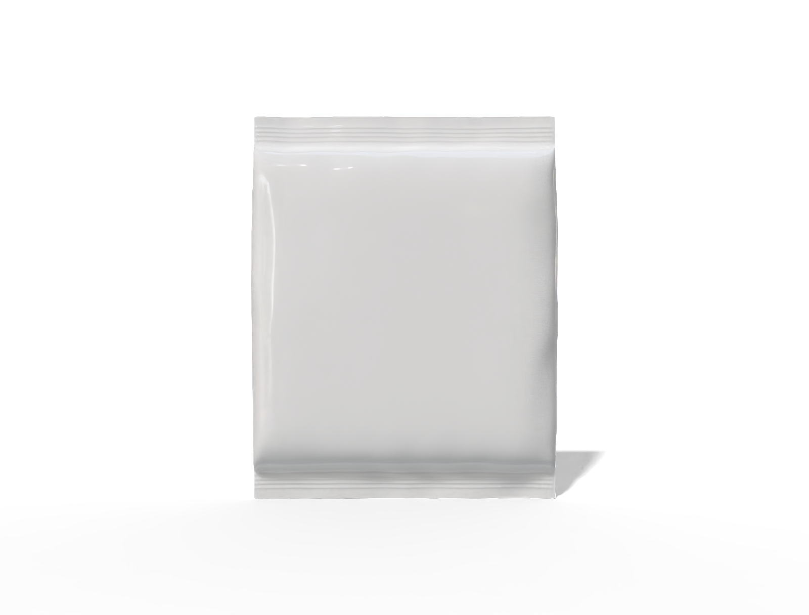 22 × 5 × 28 back-seal food sachet — Glossy plastic