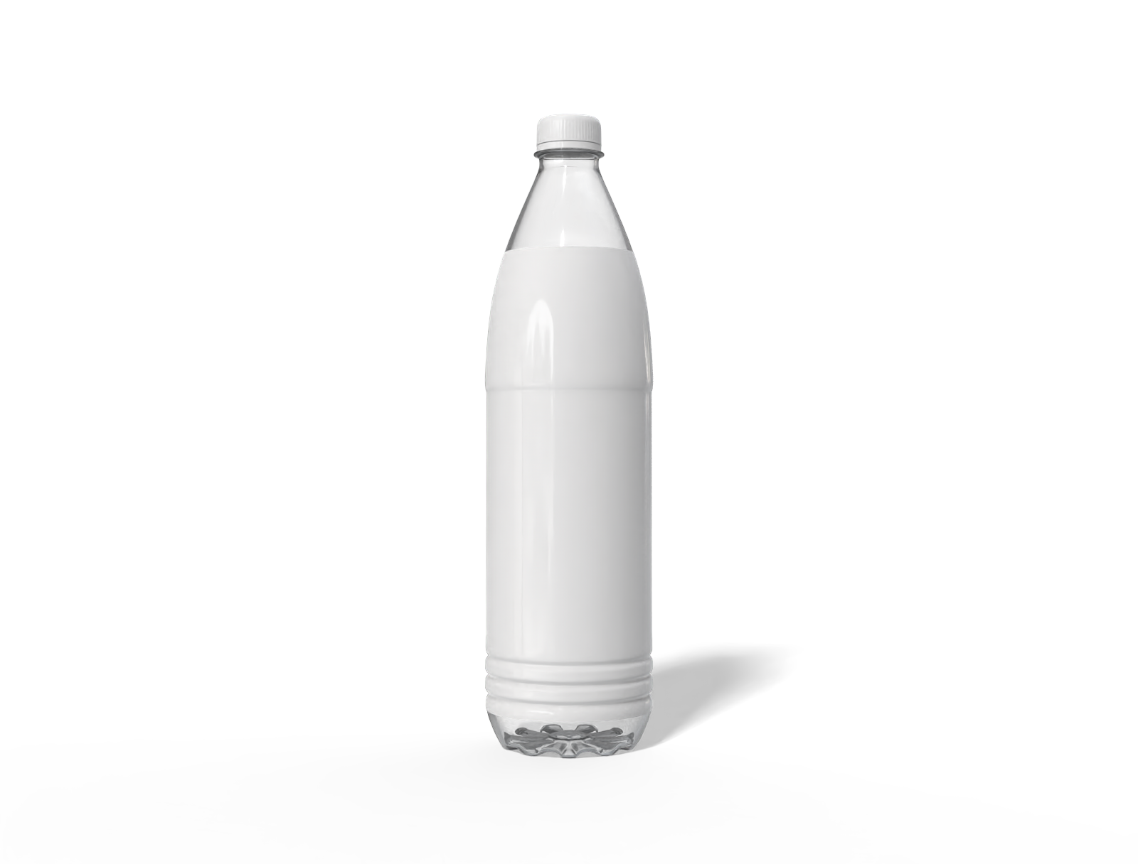 550 ml water bottle — Clear glossy plastic