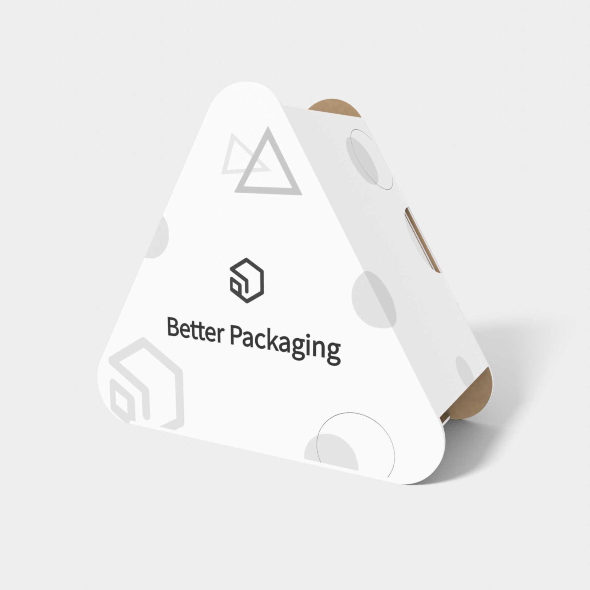 Open-angle triangle box — White paperboard