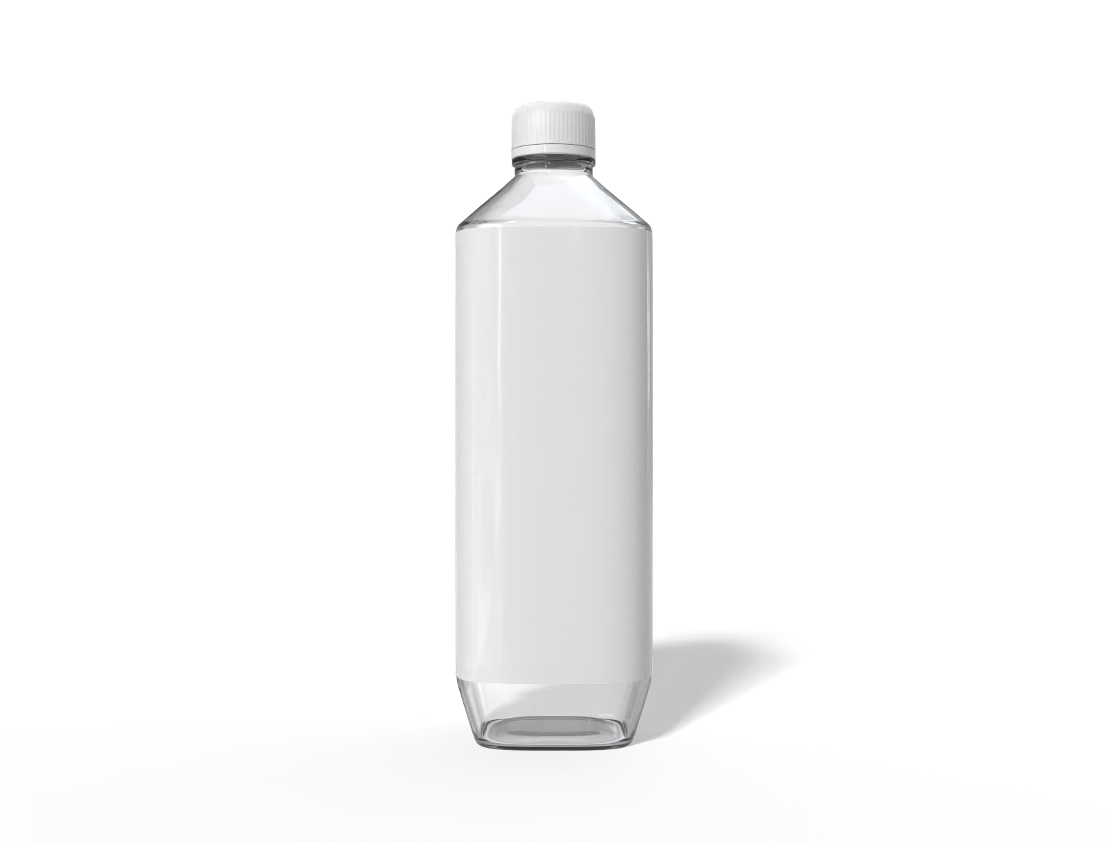 1 L plastic drink bottle — Clear glossy plastic