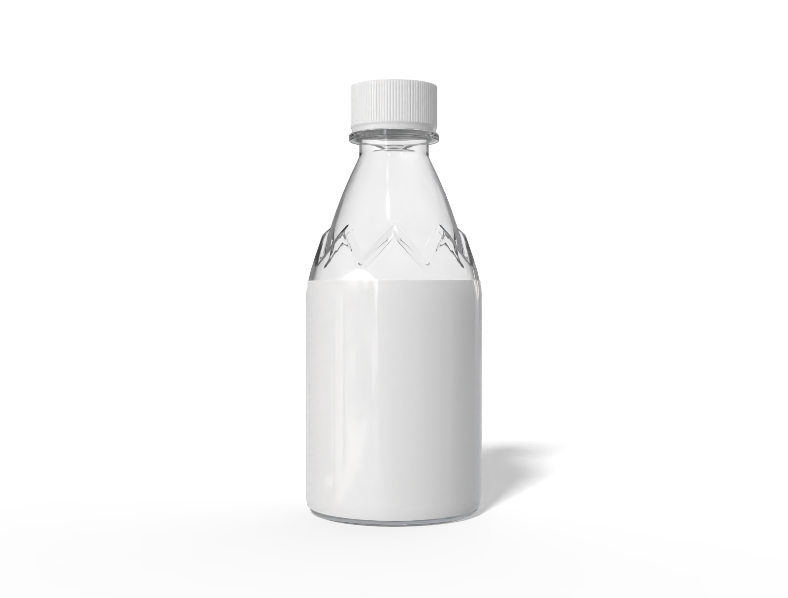 330 ml plastic milk bottle — Clear glossy plastic
