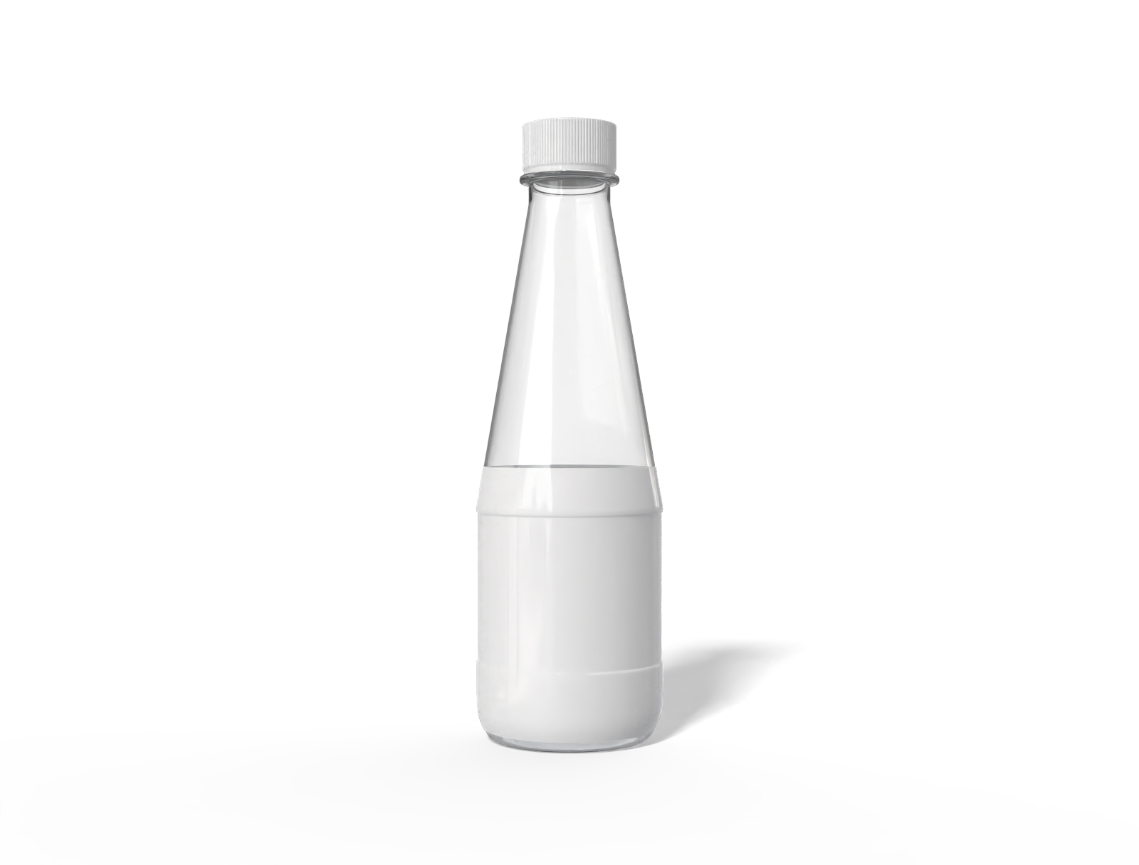 420 ml plastic water bottle — Clear glossy plastic