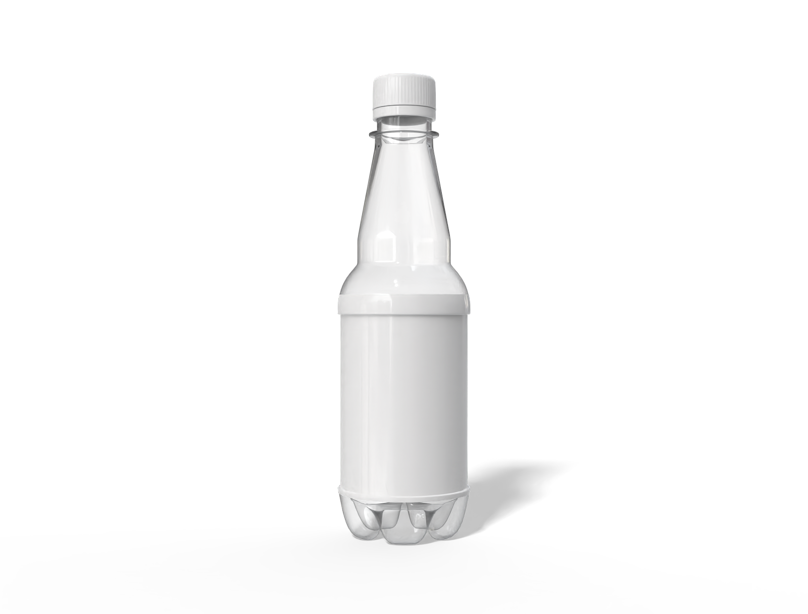 500 ml plastic drink bottle — Clear glossy plastic