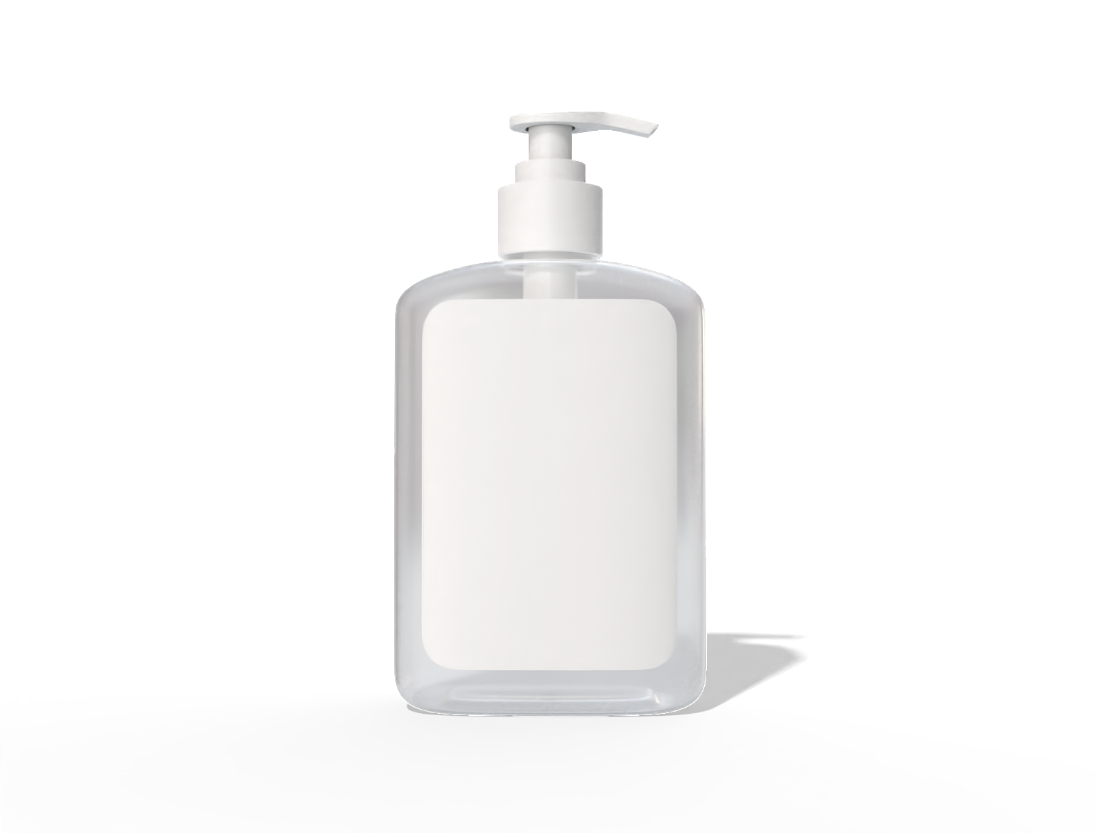 500 ml pump bottle — Clear glossy plastic