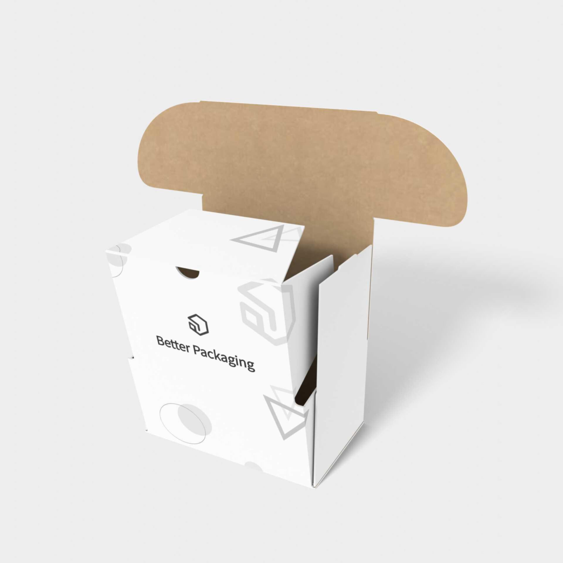 Flip top boxes inserts polygonal mailer — White paperboard