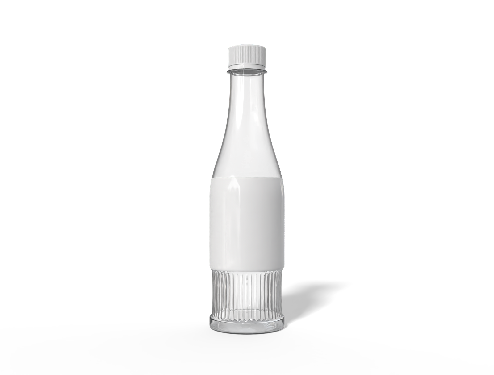 550 ml water bottle — Clear glossy plastic