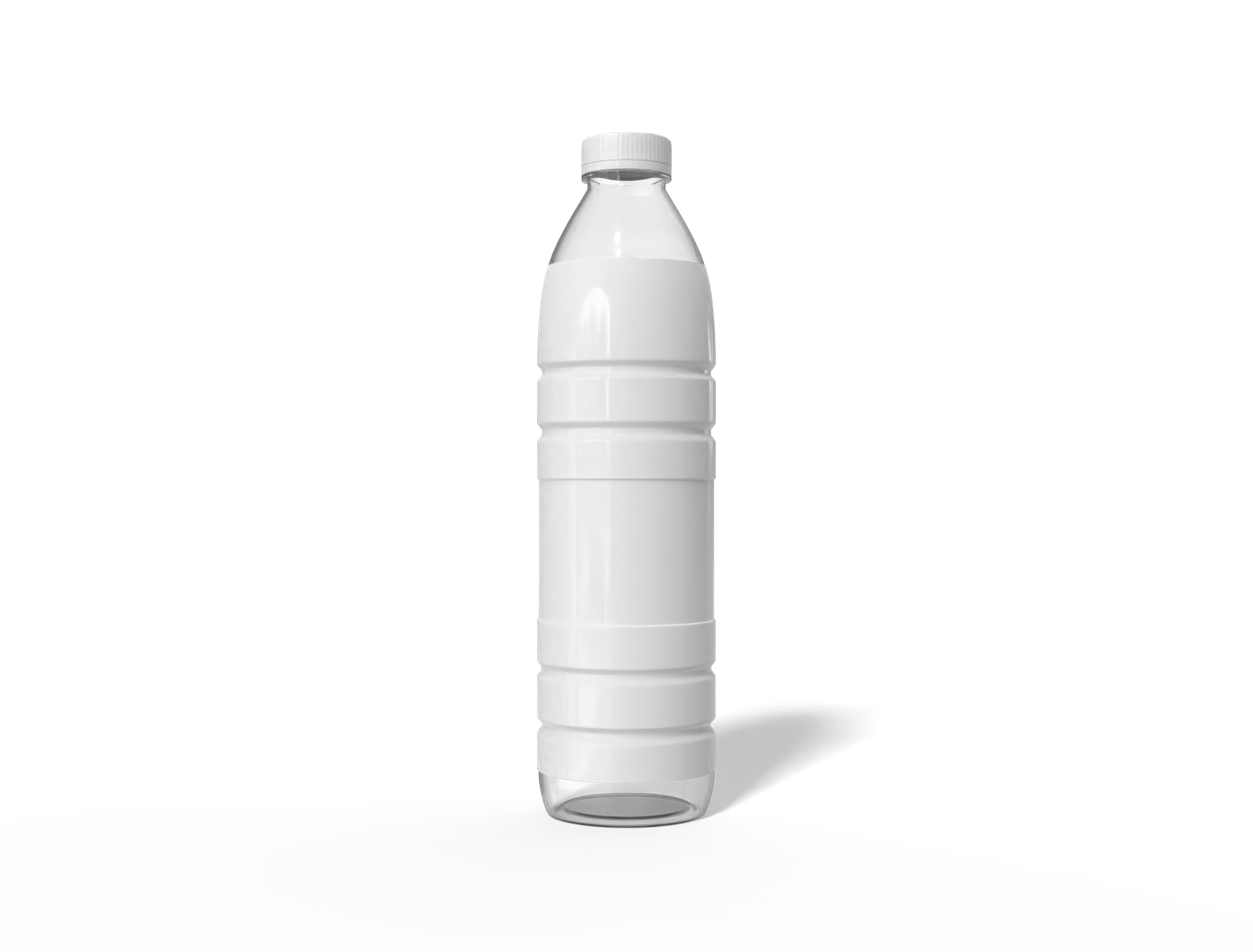 500 ml plastic drink bottle — Clear glossy plastic