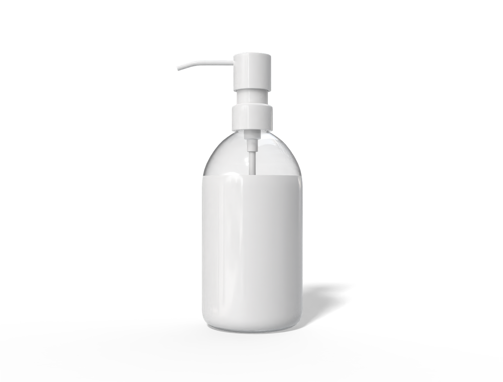 550 ml pump bottle — Clear glossy plastic