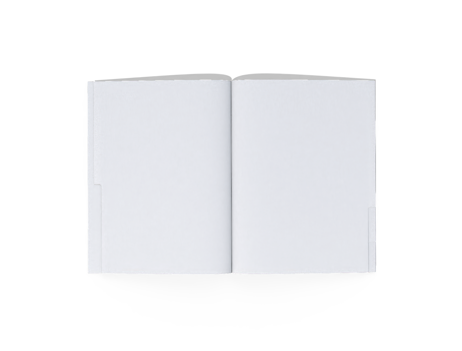 Open brochure — White paperboard