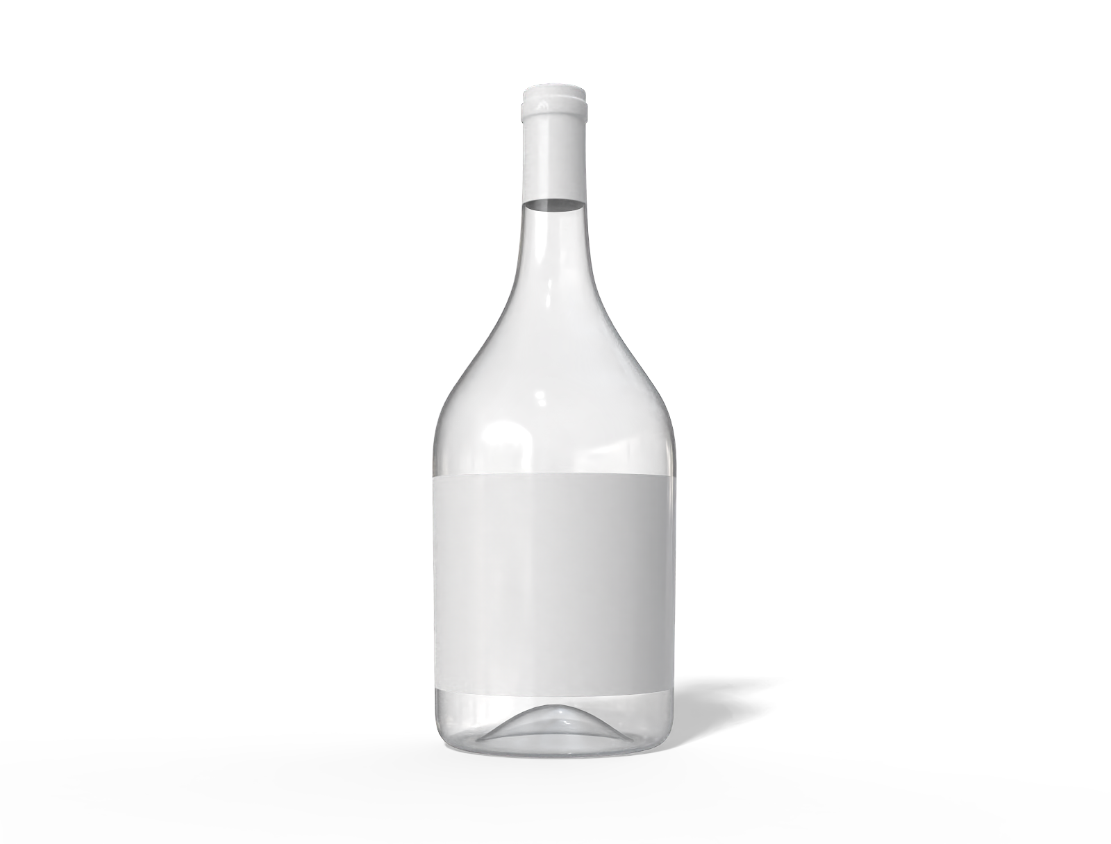 Clear wine bottle — Glossy glass