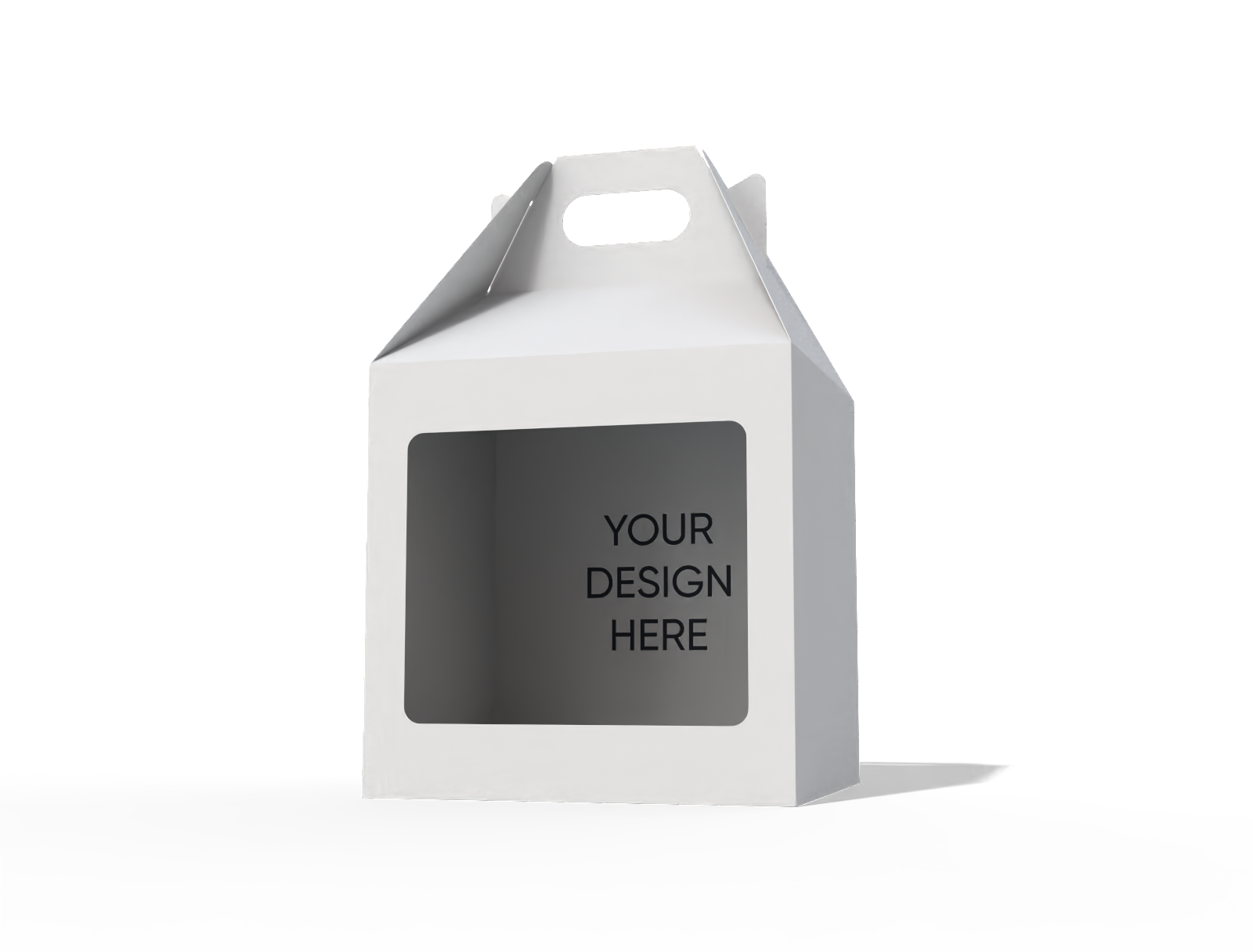 Gable box with snap lock — White paperboard