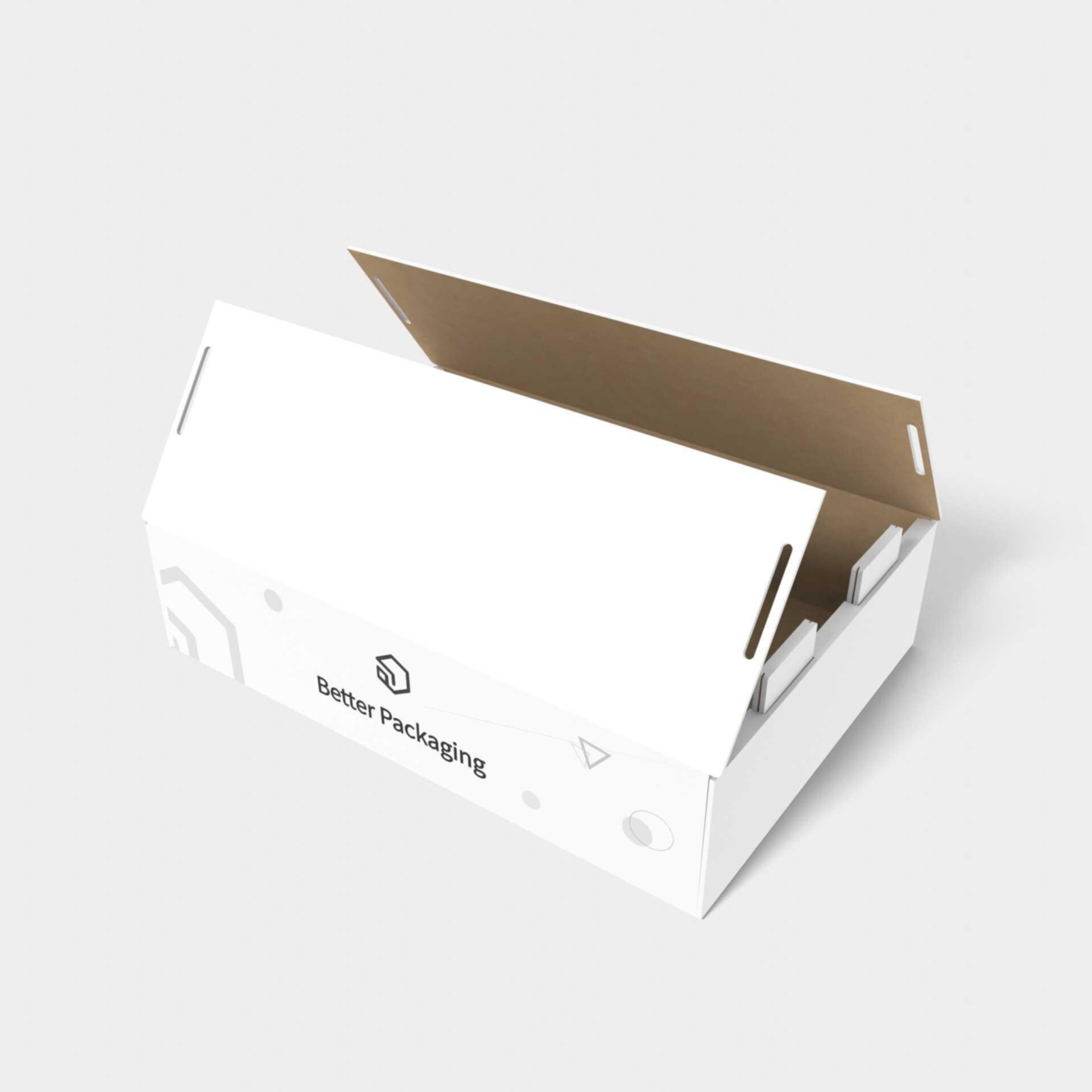 Tray boxes swing top snap lock — Corrugated board