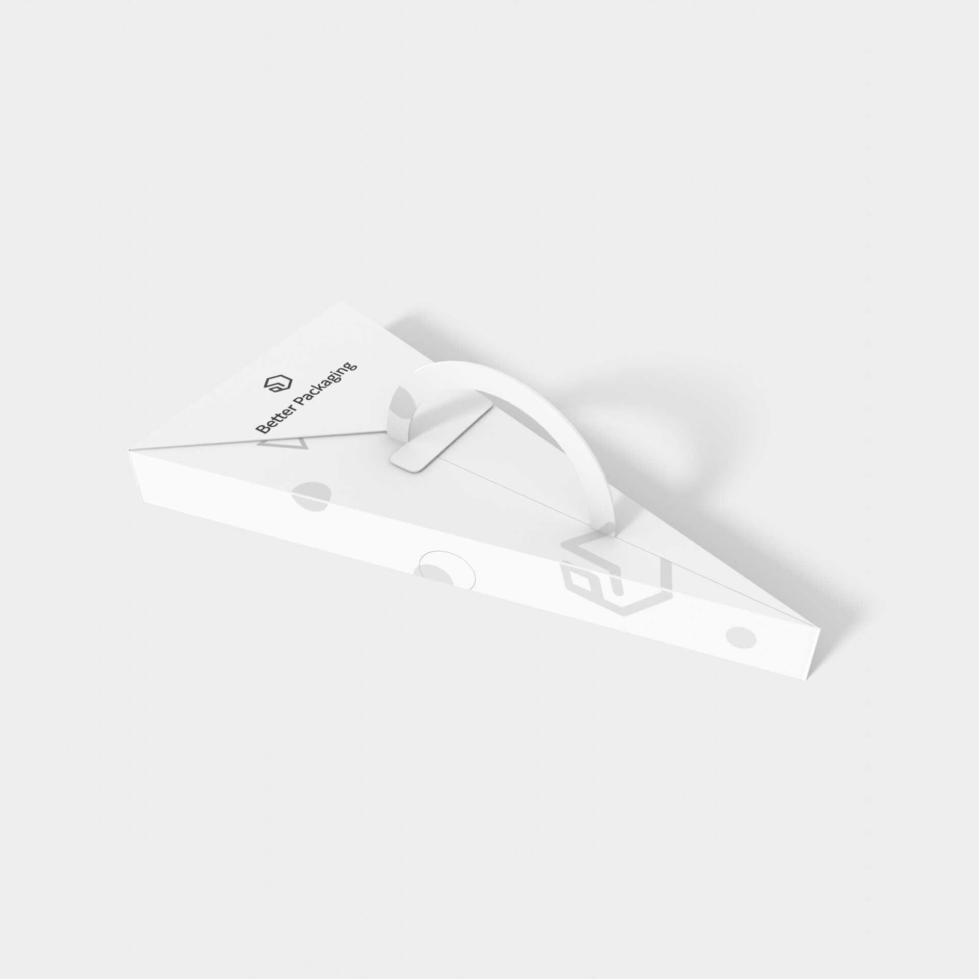 Polygonal boxes paper handle — White paperboard