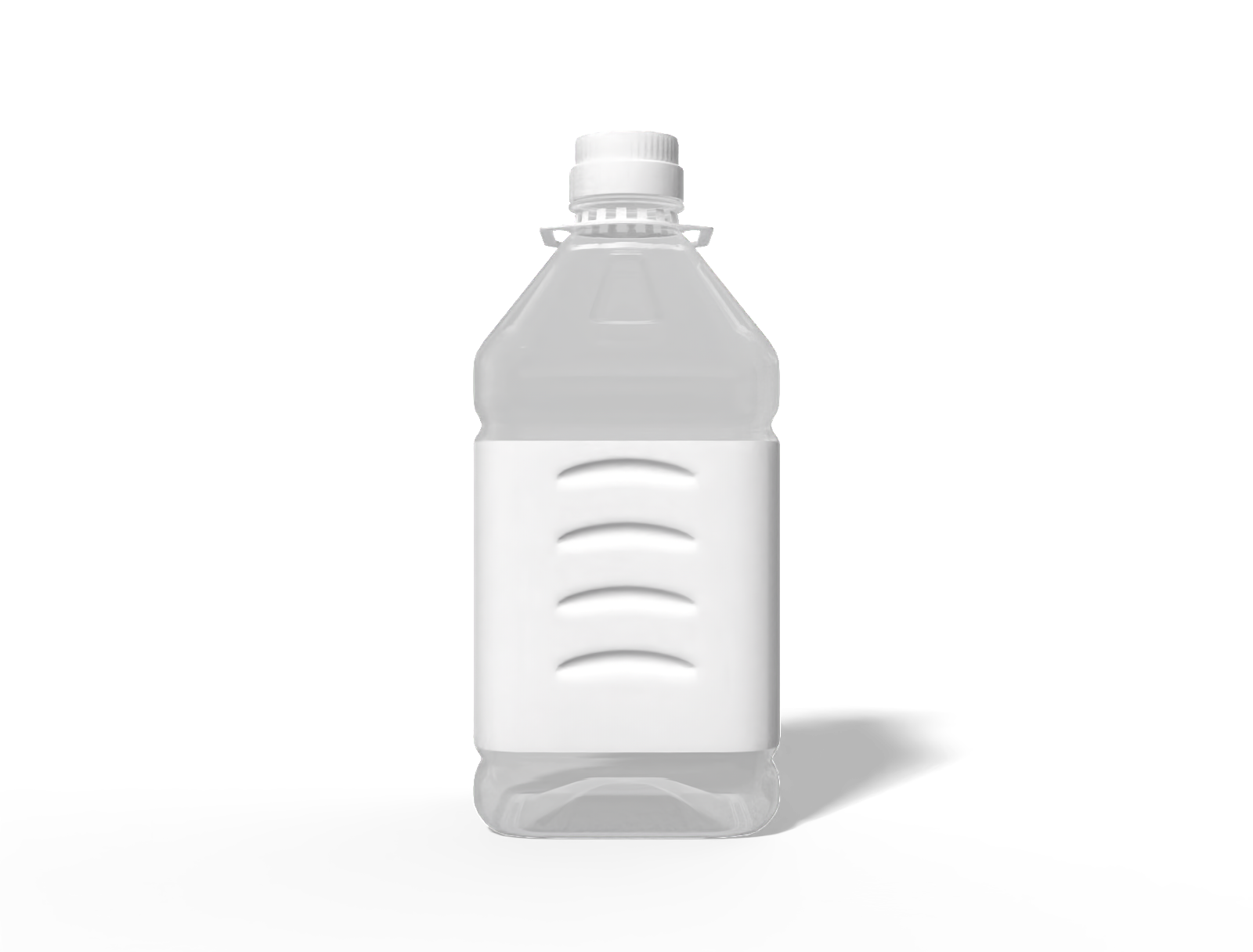 2.5 L plastic edible oil jerrycan — Clear glossy plastic