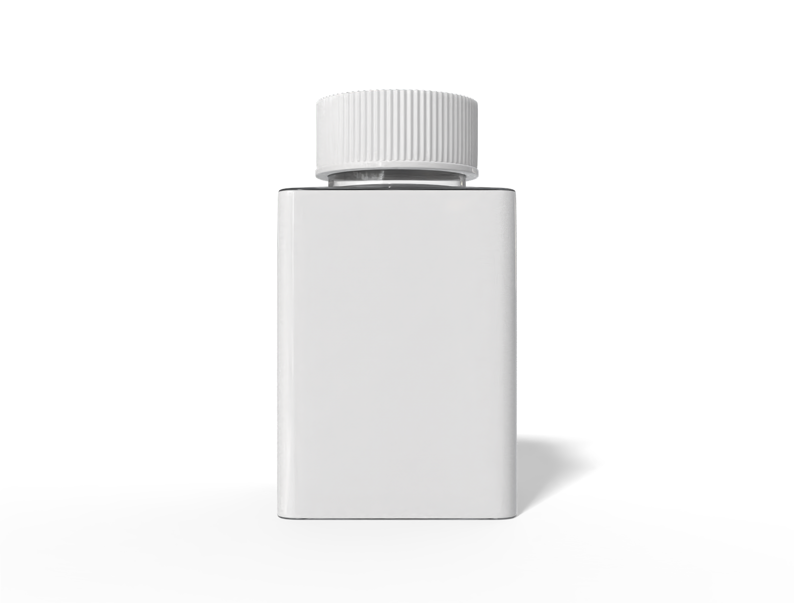 Square pills bottle — Clear glossy plastic