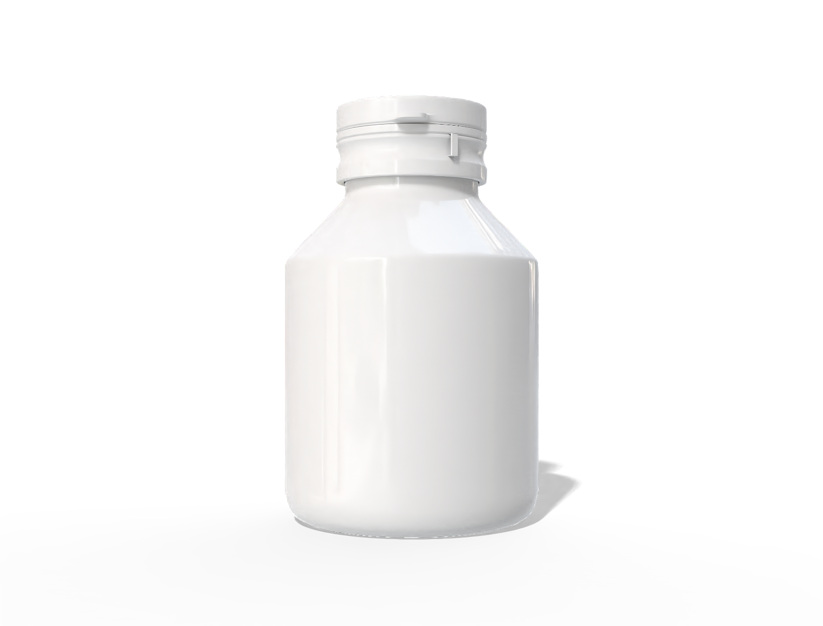 Plastic supplement bottle — Glossy plastic