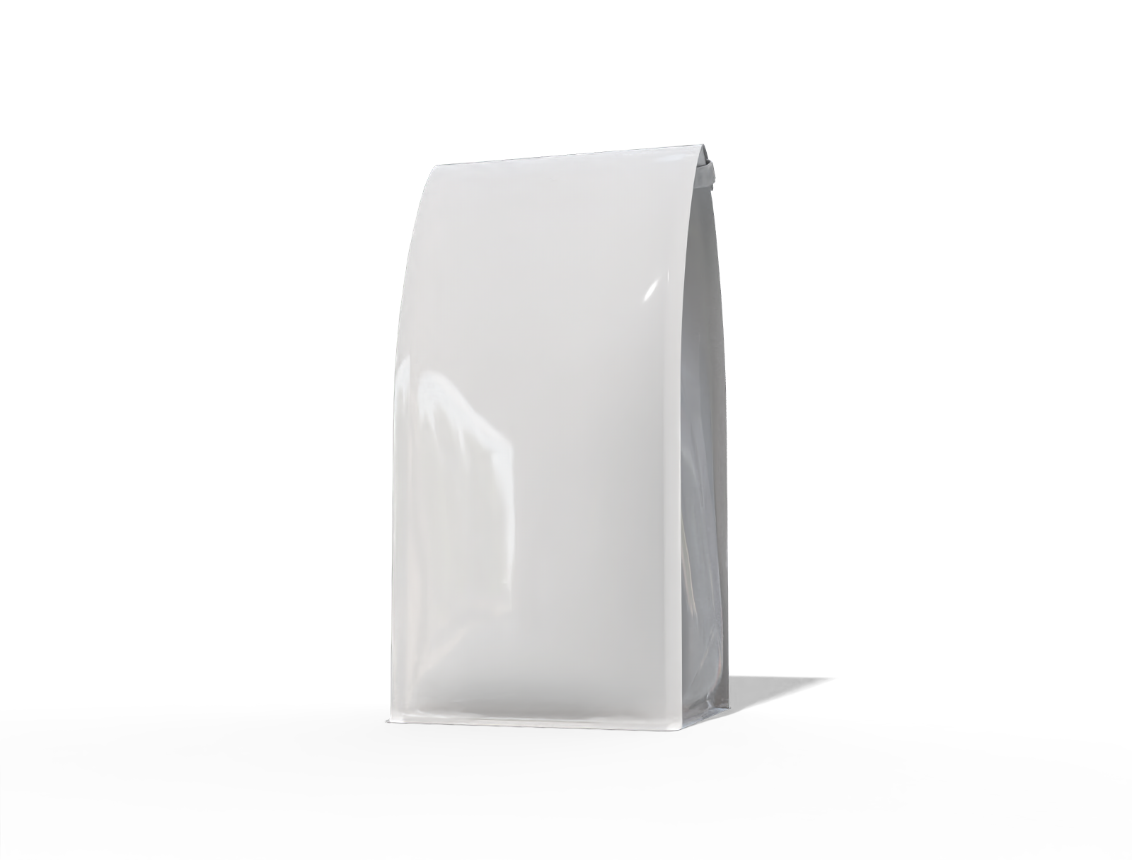 9 × 10 × 28 stand-up coffee pouch — Glossy plastic