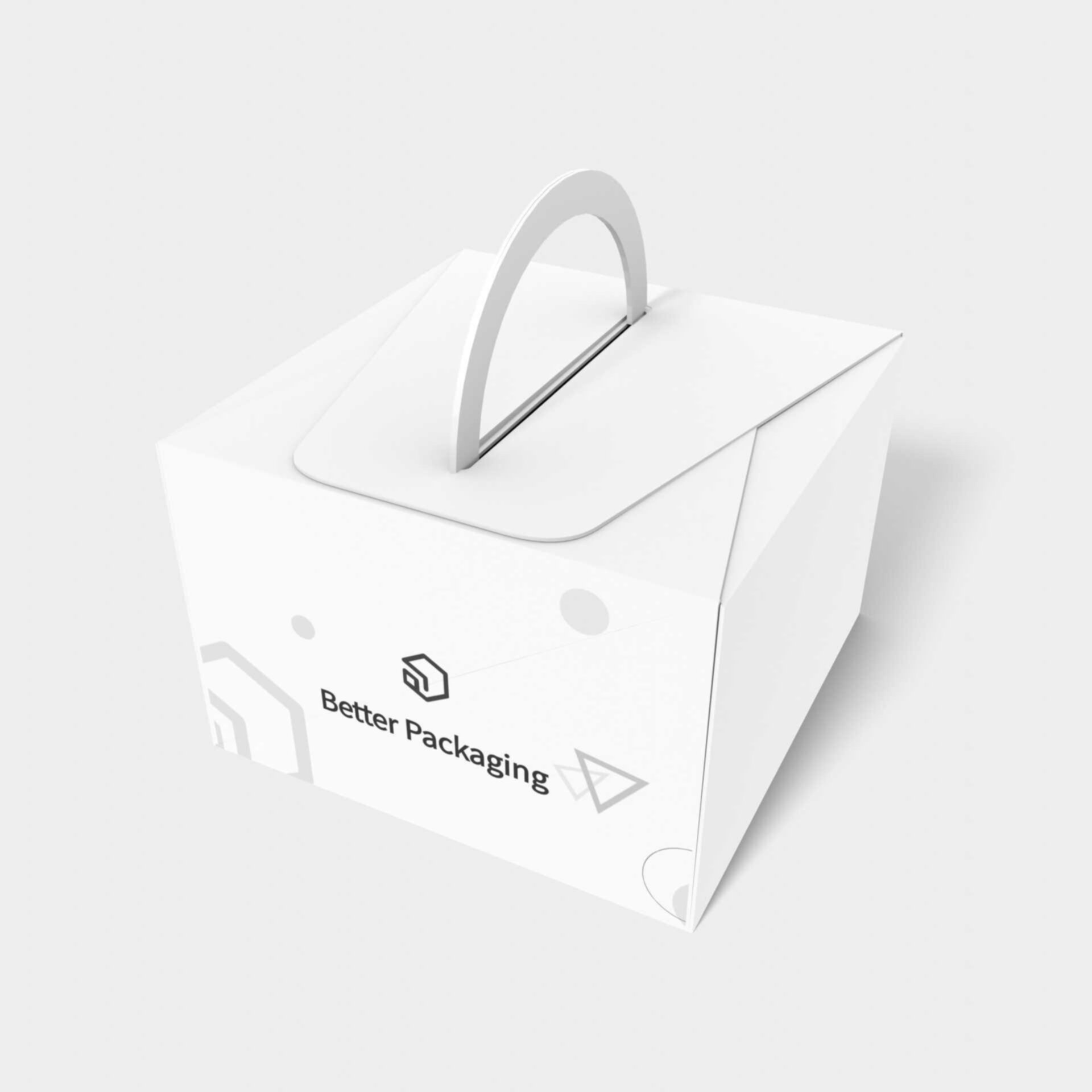 Tray boxes paper handle — White paperboard