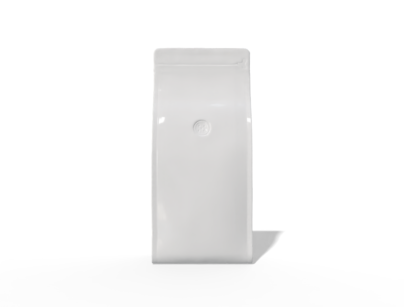 14 × 10 × 31 stand-up coffee pouch — Glossy plastic