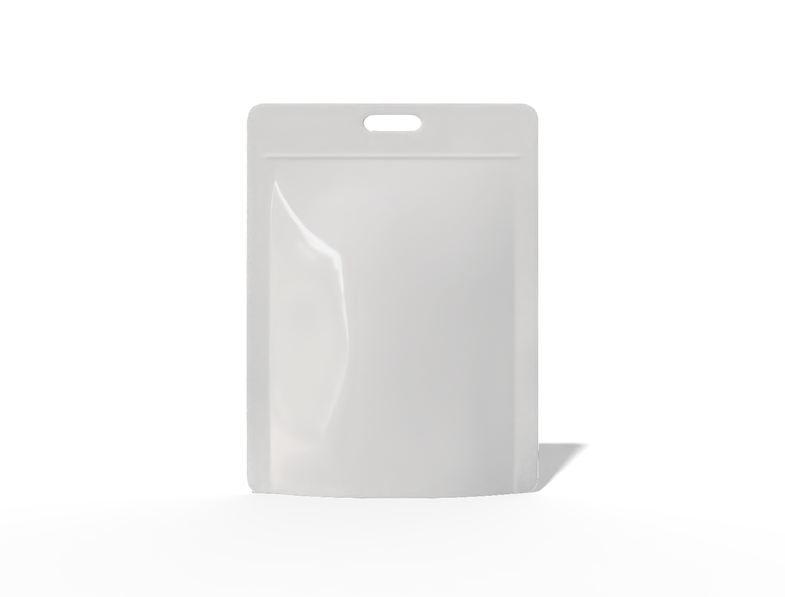 28 × 38 stand-up snack pouch — Glossy plastic
