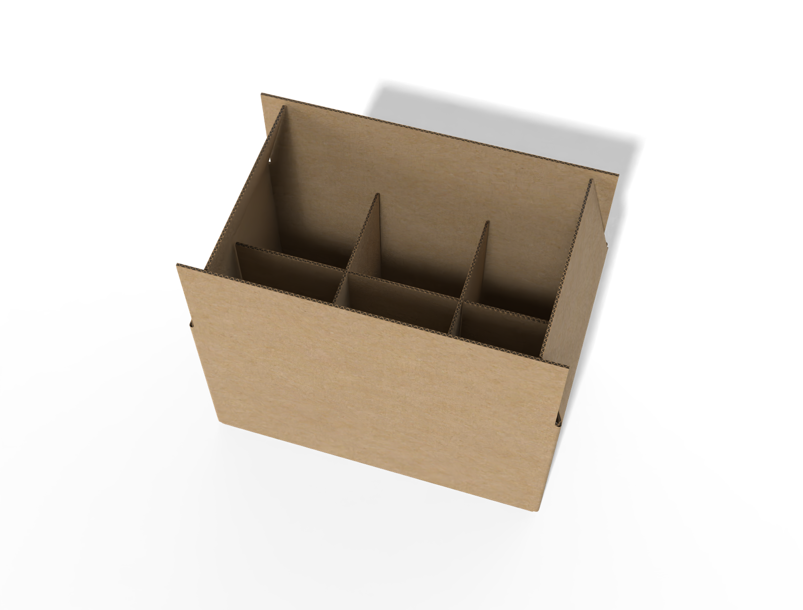 FEFCO 0207 cartons six grids shipping box — B-flute corrugated board
