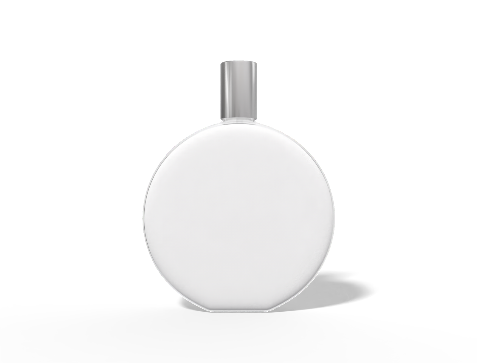 Round perfume bottle — Clear glossy plastic