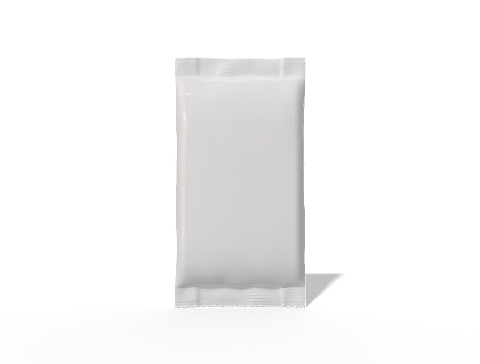 13 × 25 back-seal food sachet — Glossy plastic