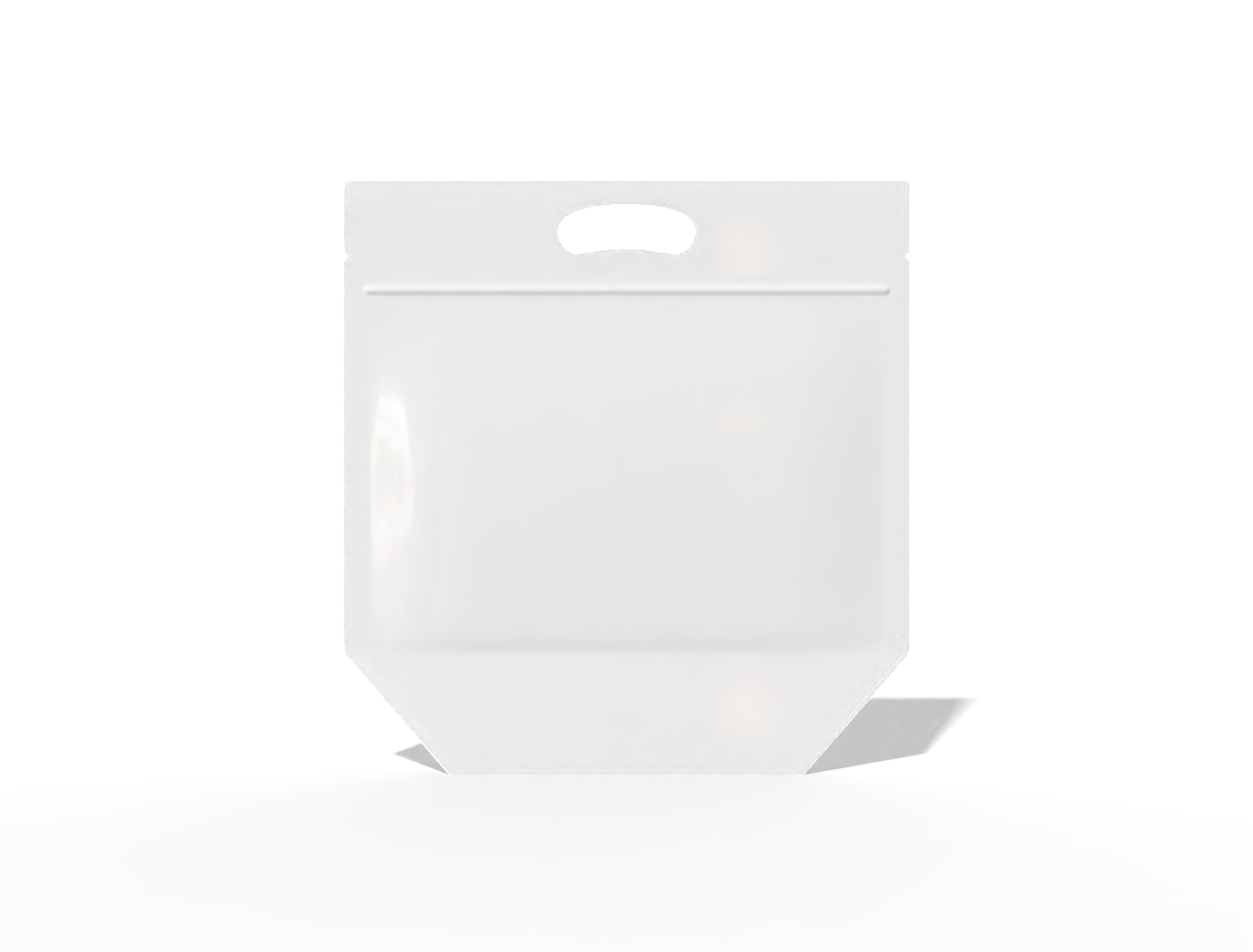 21 × 22 stand-up handle food pouch — Glossy plastic